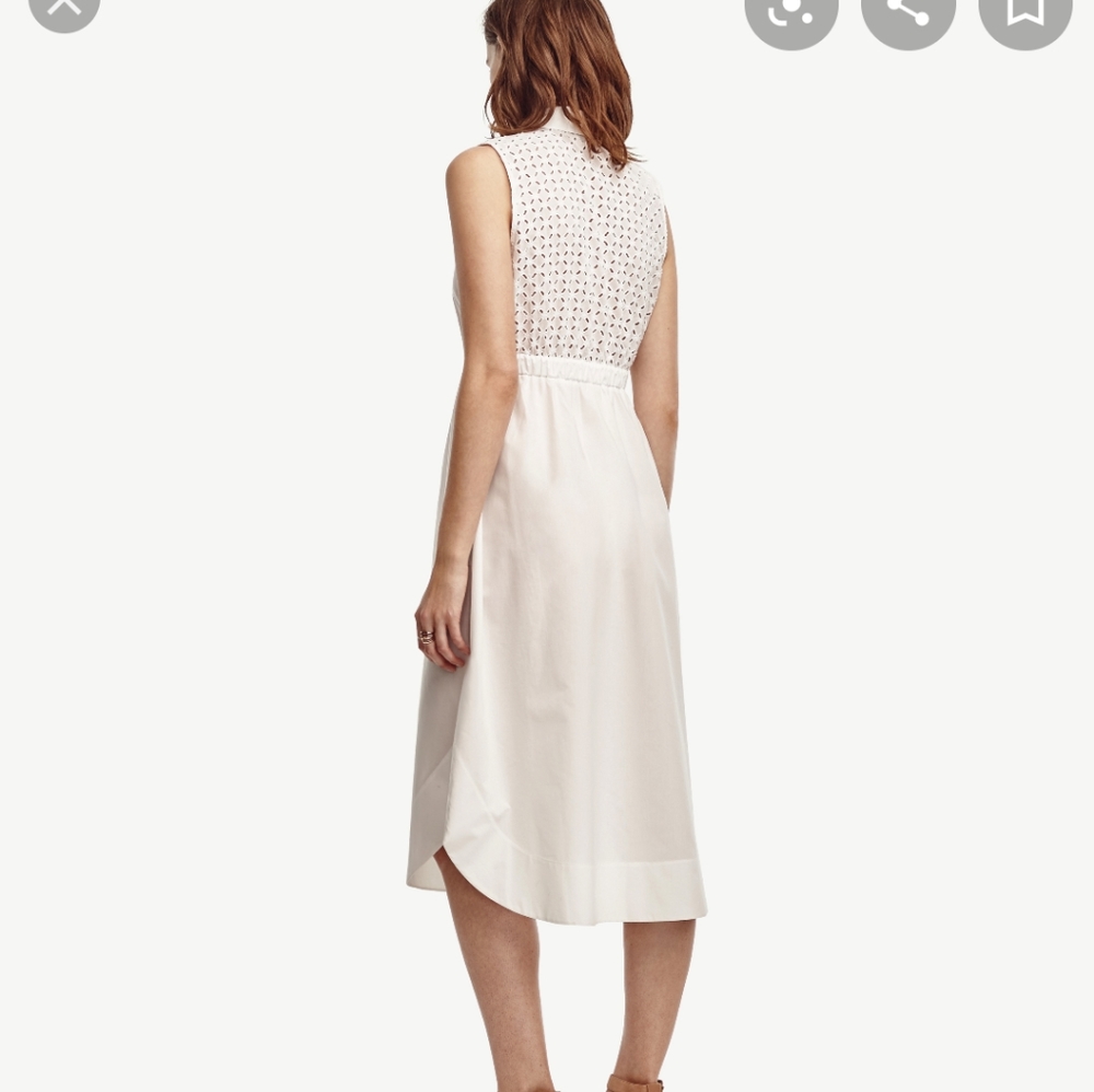 NWT Ann Taylor Eyelet Back Shirt Dress XS - Picture 2 of 8